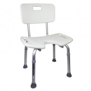 Práctica silla de ducha con respaldo de brazos, banco de ducha ajustable,  asas de asiento de baño para discapacitados, personas mayores y ancianos  con