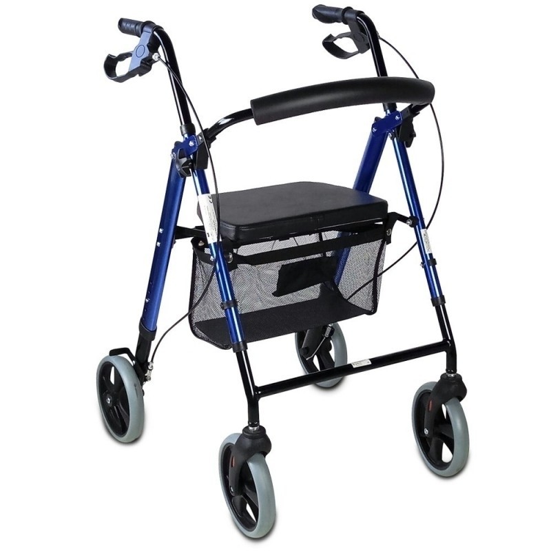  Andadores para adultos mayores con asiento con ruedas, diseño  de freno de mano, altura ajustable, capacidad de carga máxima de 250 libras  : Salud y Hogar
